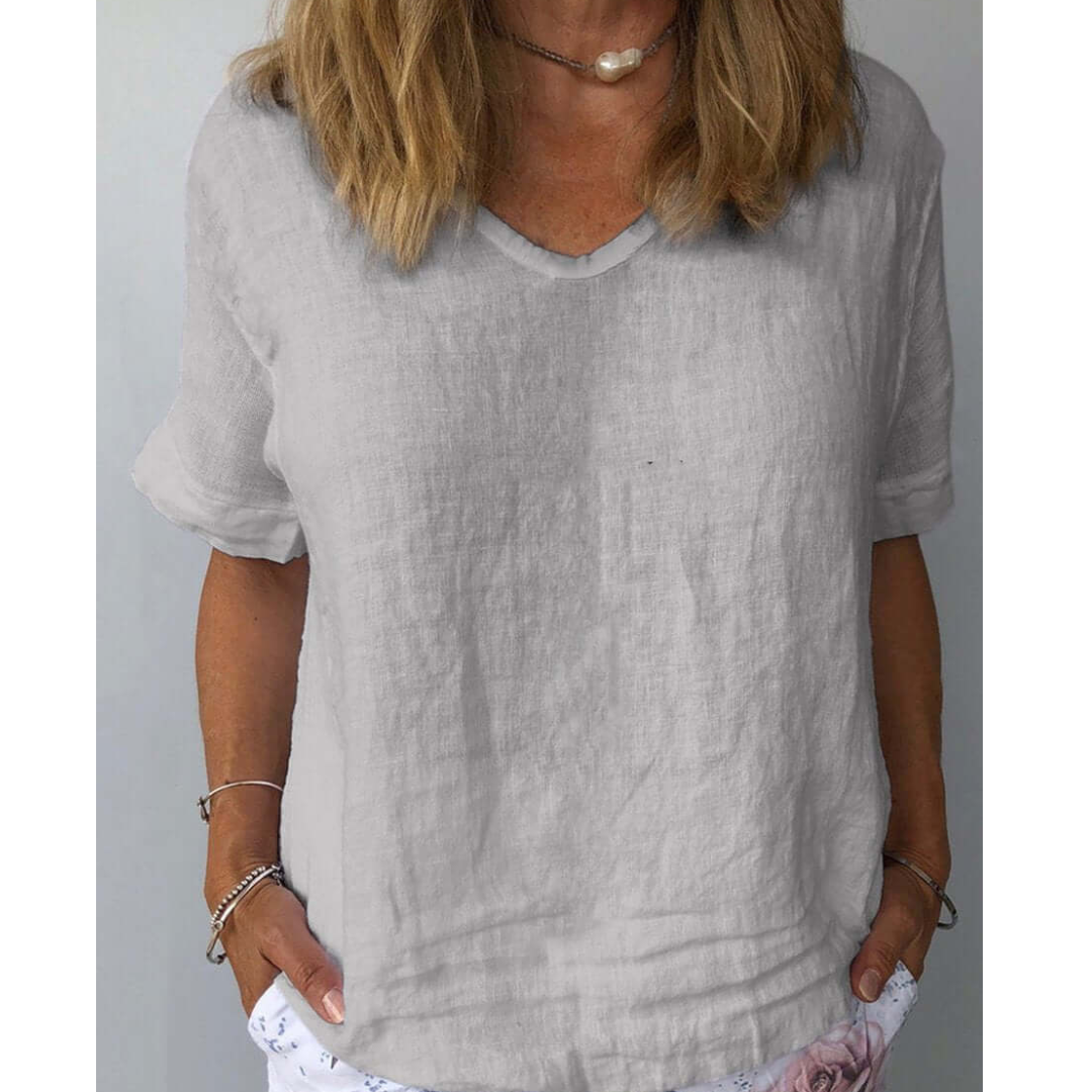 Image of Meredith | Women's Relaxed Fit V-Neck Top