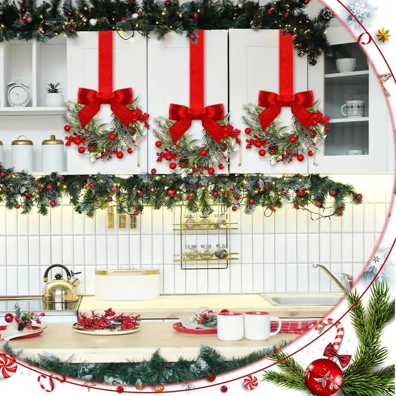Mini Christmas Wreaths for Cabinets