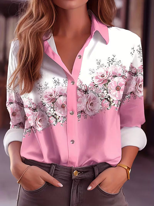 Image of Miranda | Women's Button-Down Floral Blouse