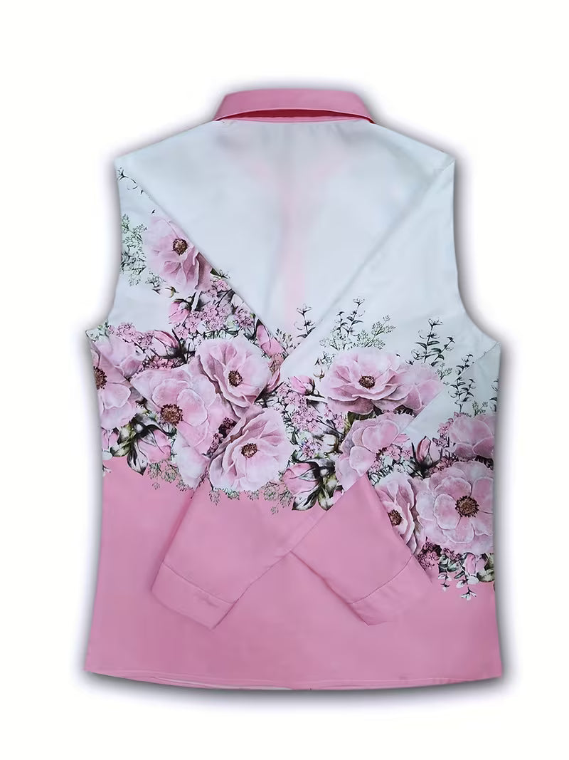 Image of Miranda | Women's Button-Down Floral Blouse