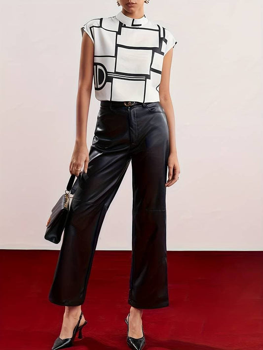 Image of Miranda | Women's Cap Sleeve Printed Blouse