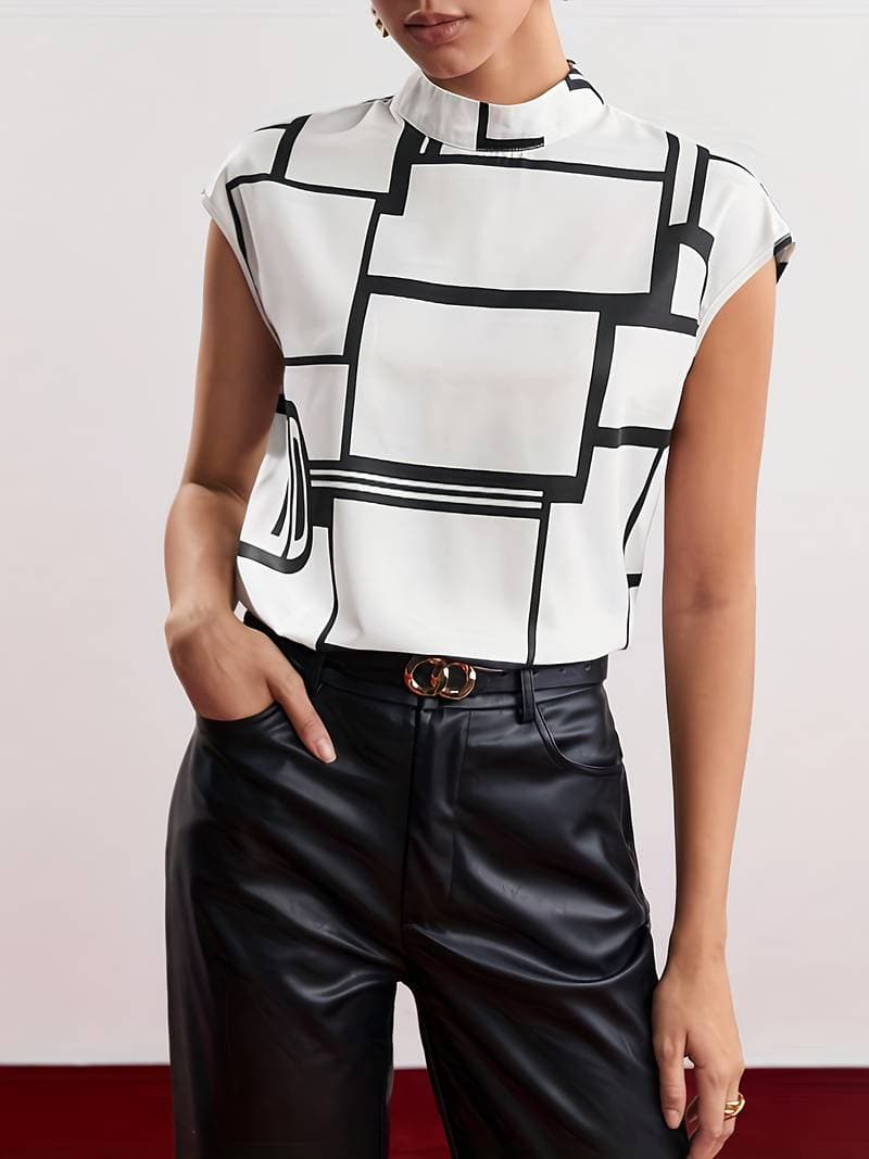 Image of Miranda | Women's Cap Sleeve Printed Blouse