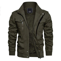 Men's Casual Bomber Jacket with Long Sleeves