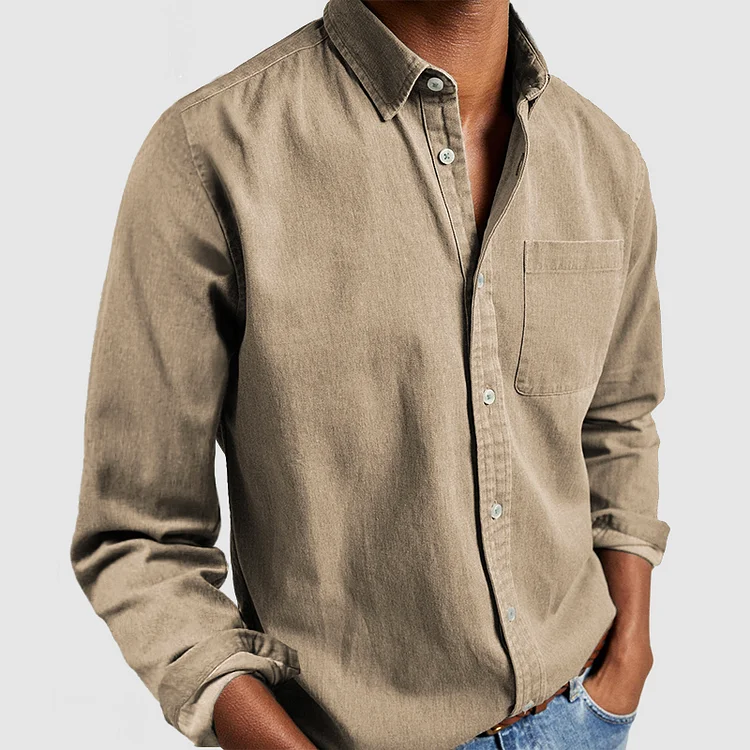 Image of Nate | Men's Long Sleeve Button-Down Casual Shirt
