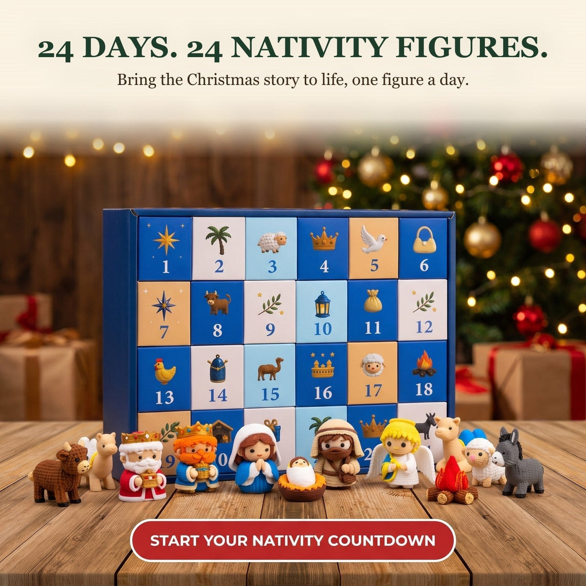 Nativity Advent Calendar, 24 Days of 3D Printed Nativity Figures