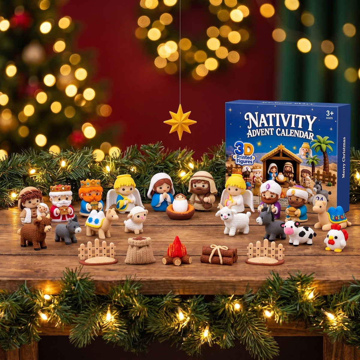 Nativity Advent Calendar, 24 Days of 3D Printed Nativity Figures