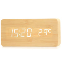 Natural Wood LED Alarm Clock