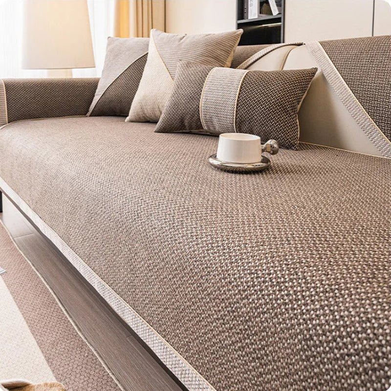 NATURWEFT – Non-slip cotton-linen sofa cover for all seasons