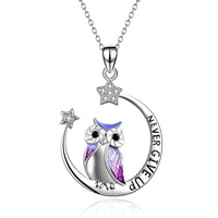 Never Give Up Wise Owl Necklace