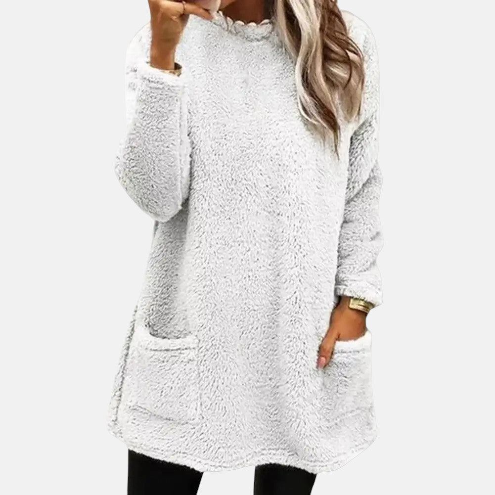 Image of Nina | Women's Long Sleeve Crewneck Pocket Sweater