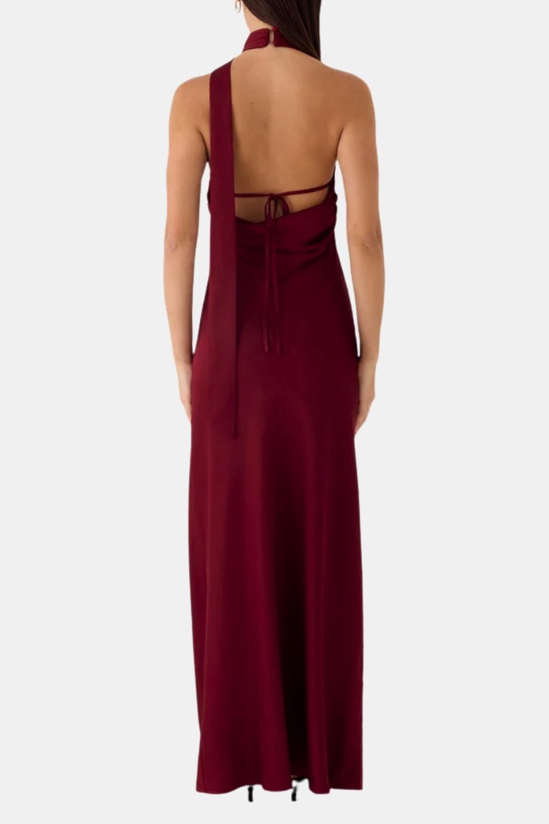 Image of Nina | Women's Sleeveless Halter Maxi Dress