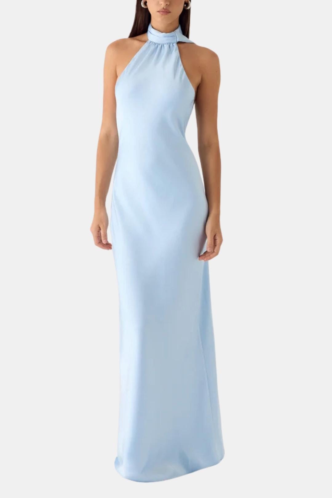 Image of Nina | Women's Sleeveless Halter Maxi Dress