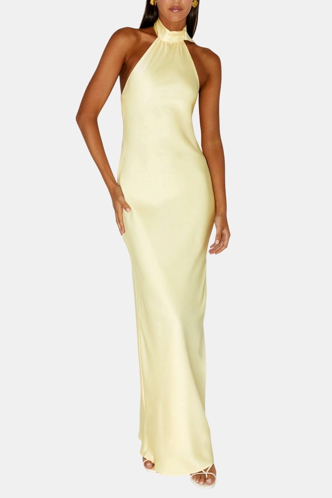 Image of Nina | Women's Sleeveless Halter Maxi Dress