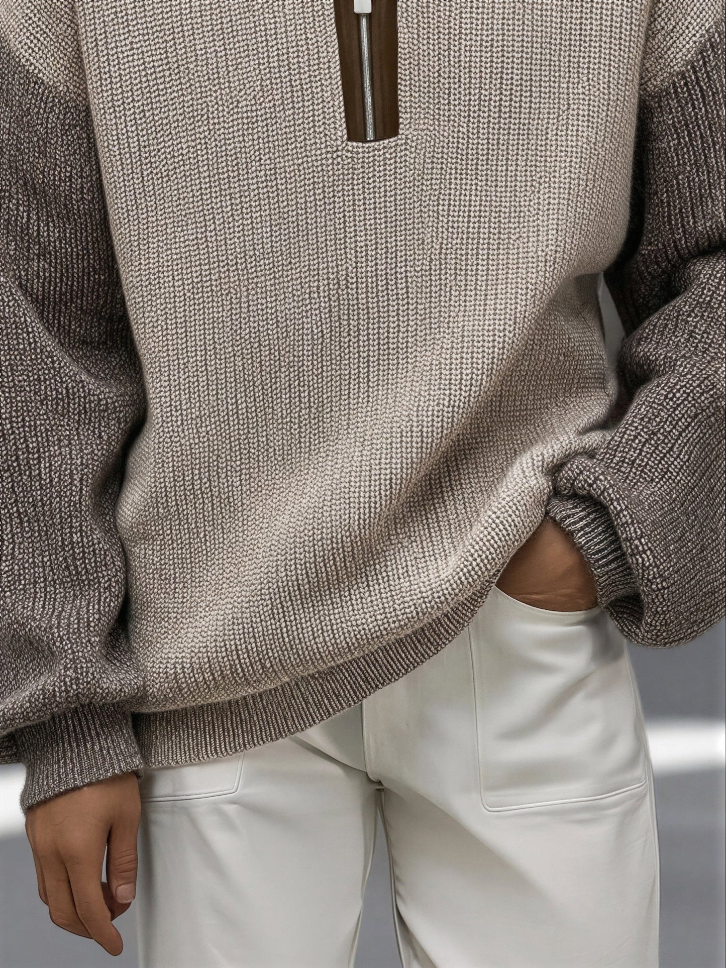 Image of Noah | Men's Quarter-Zip Color Block Sweater