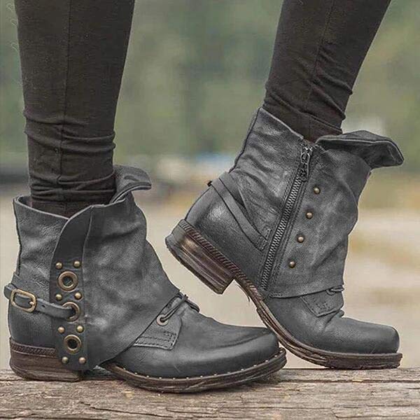 Non-Slip Side-Zip Ankle Boots