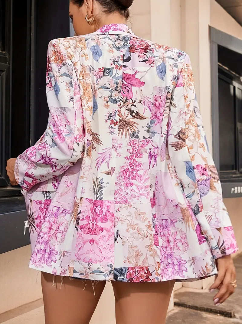Image of Nora | Women's Floral Open Front Blazer
