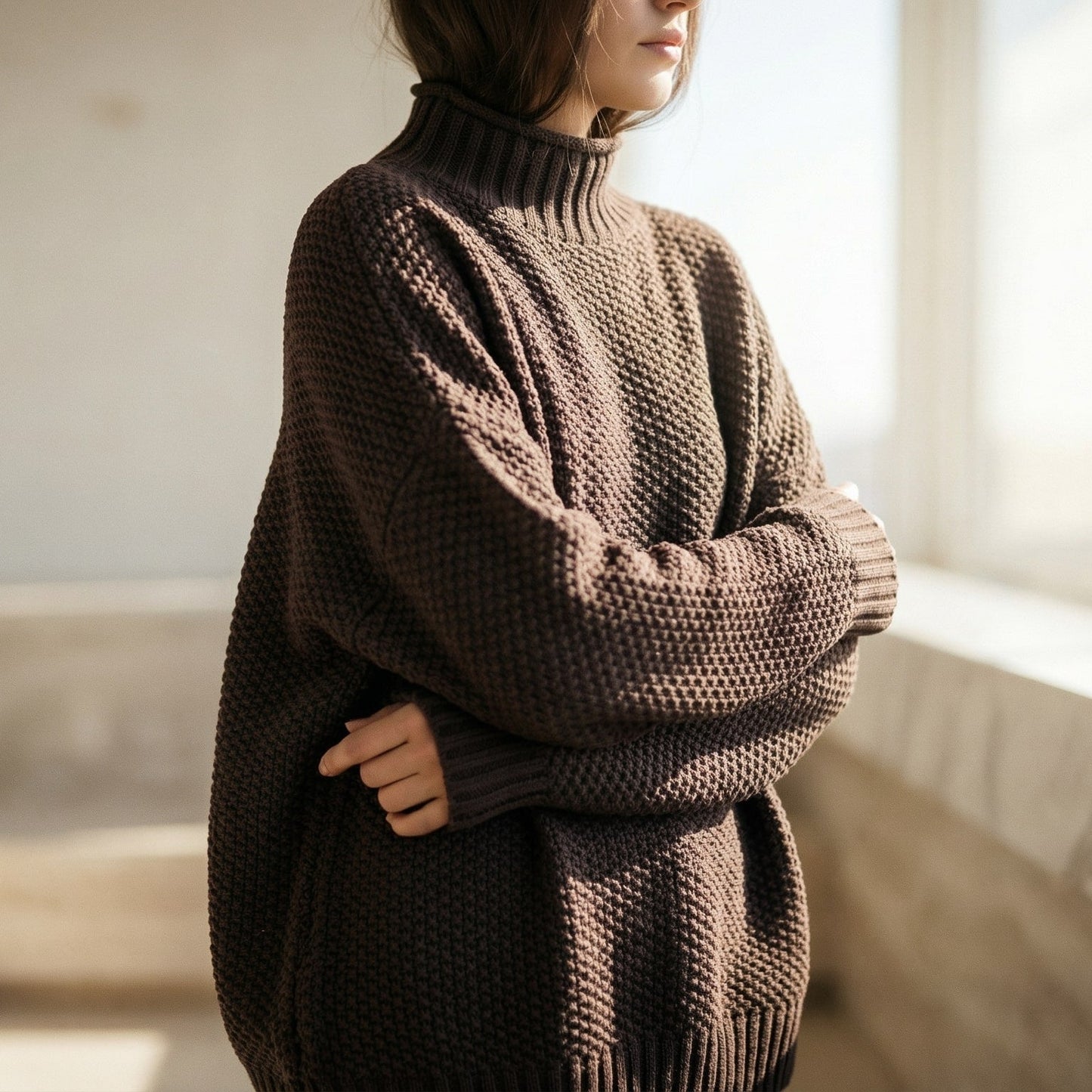 Image of Nora | Women's Mock Neck Long Sleeve Sweater