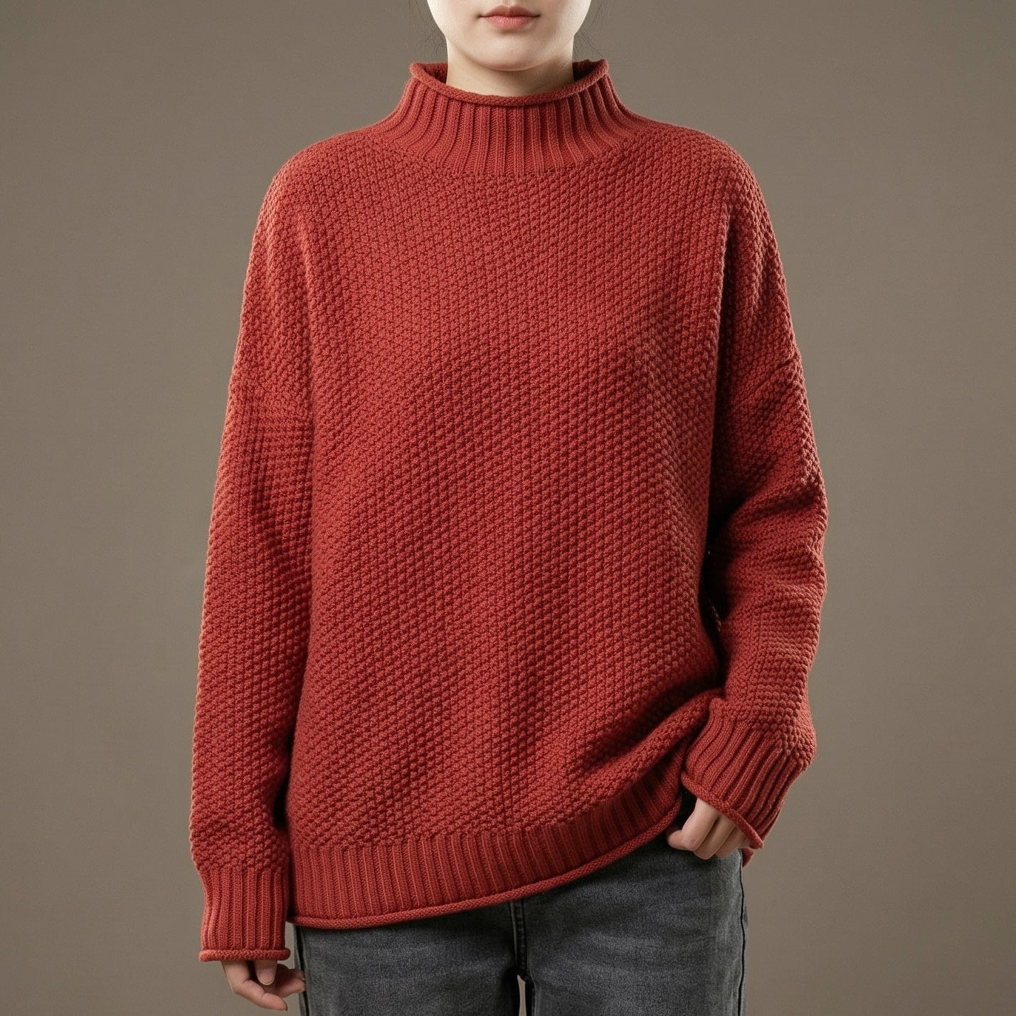 Image of Nora | Women's Mock Neck Long Sleeve Sweater