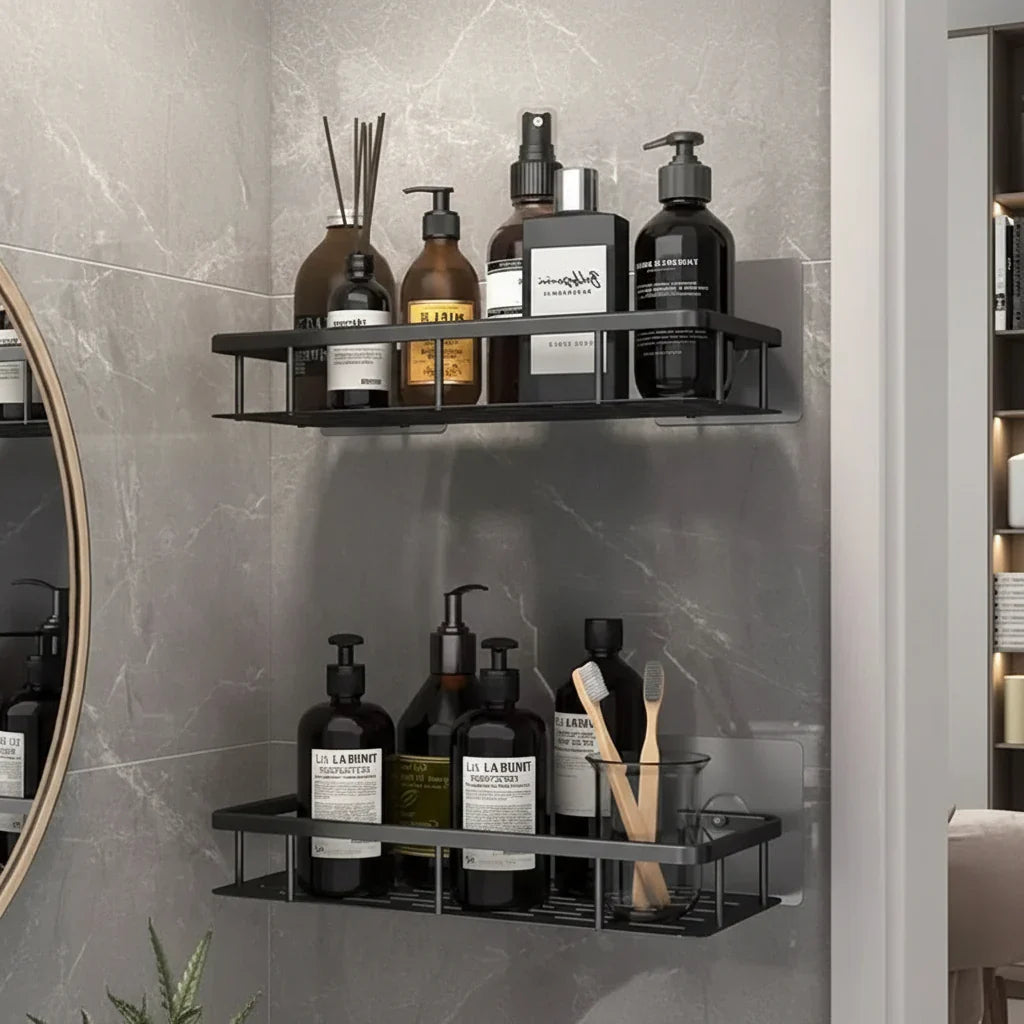 NORDICSHELF - Adhesive Shelf for the Bathroom – Drill-Free & Stylish for Every Bathroom