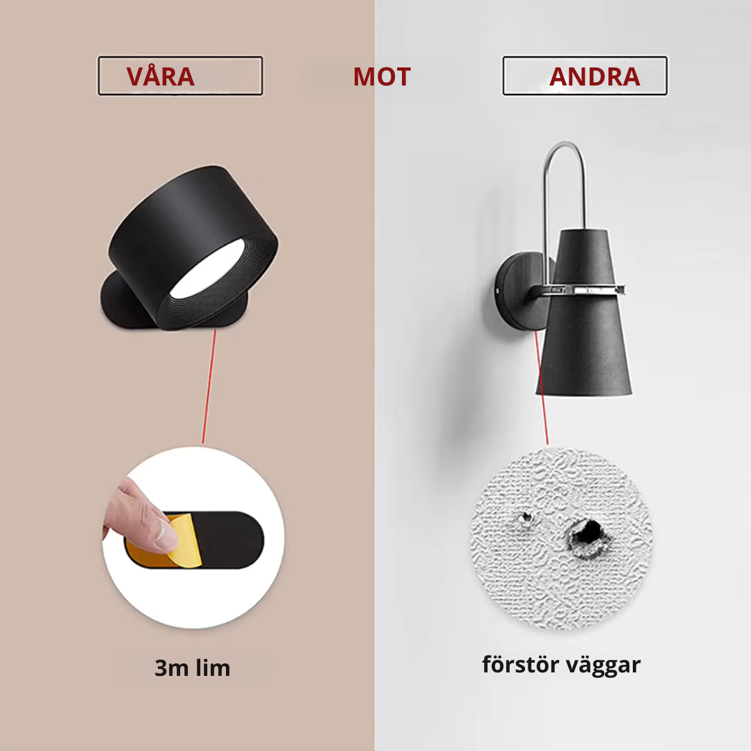 Nordisk Light – cordless, rechargeable, and remote-controlled wall lamp in Scandinavian design