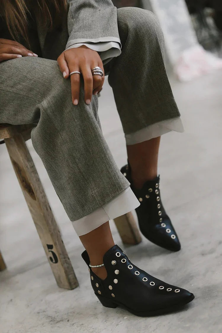 Image of Norma | Women's Pointed Toe Studded Ankle Boots