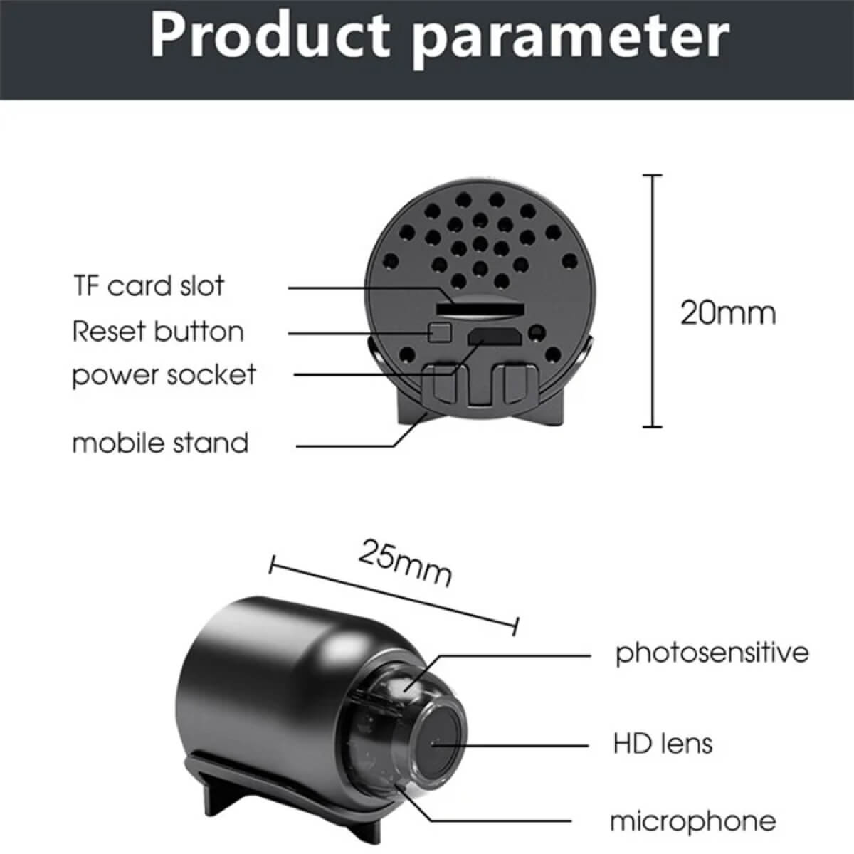 NovaGuard 1080P Mini Waterproof WiFi Camera With 160 Degree Night Vision