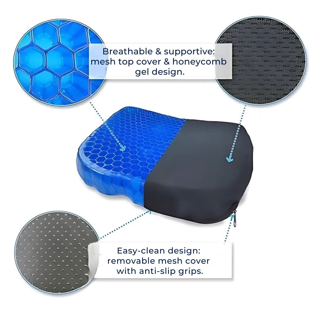 Orthopedic Gel Seat Cushion For Tailbone And Back Relief