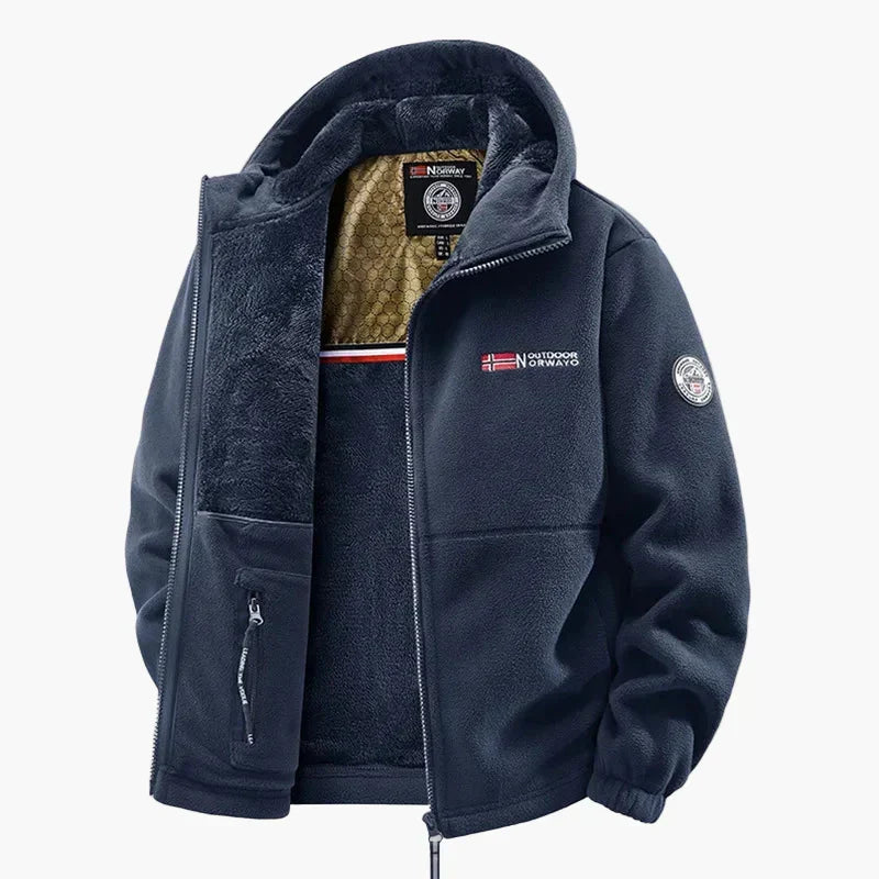 Outdoor Hooded Fleece Jacket - Scandinavian Style for Winter & Casual Wear