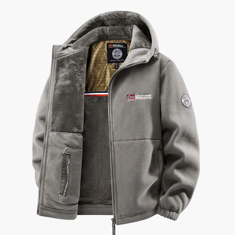 Outdoor Hooded Fleece Jacket - Scandinavian Style for Winter & Casual Wear