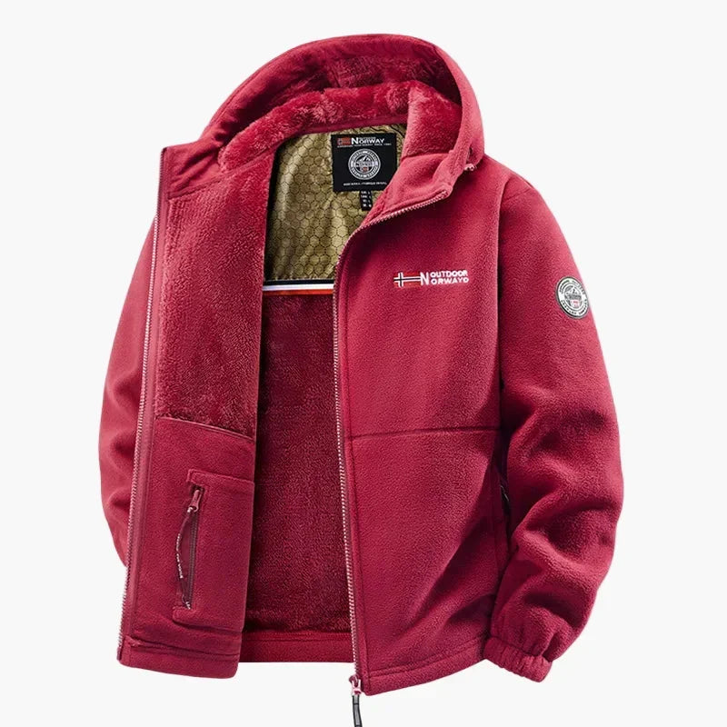 Outdoor Hooded Fleece Jacket - Scandinavian Style for Winter & Casual Wear