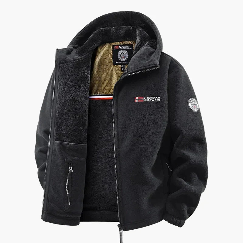 Outdoor Hooded Fleece Jacket - Scandinavian Style for Winter & Casual Wear