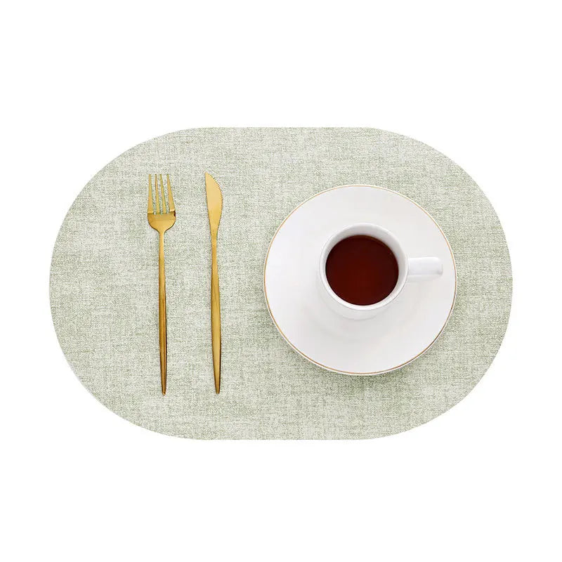 Oval Faux Leather Placemats - Heat-Resistant and Non-Slip