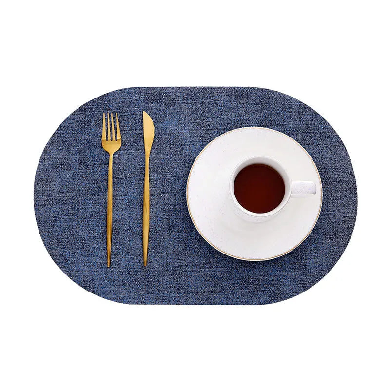 Oval Faux Leather Placemats - Heat-Resistant and Non-Slip