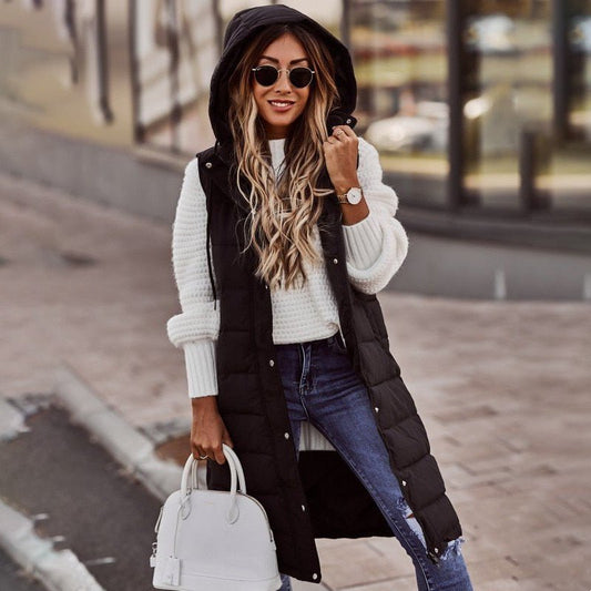 Parque - Knee-Length Puffer Vest for Women