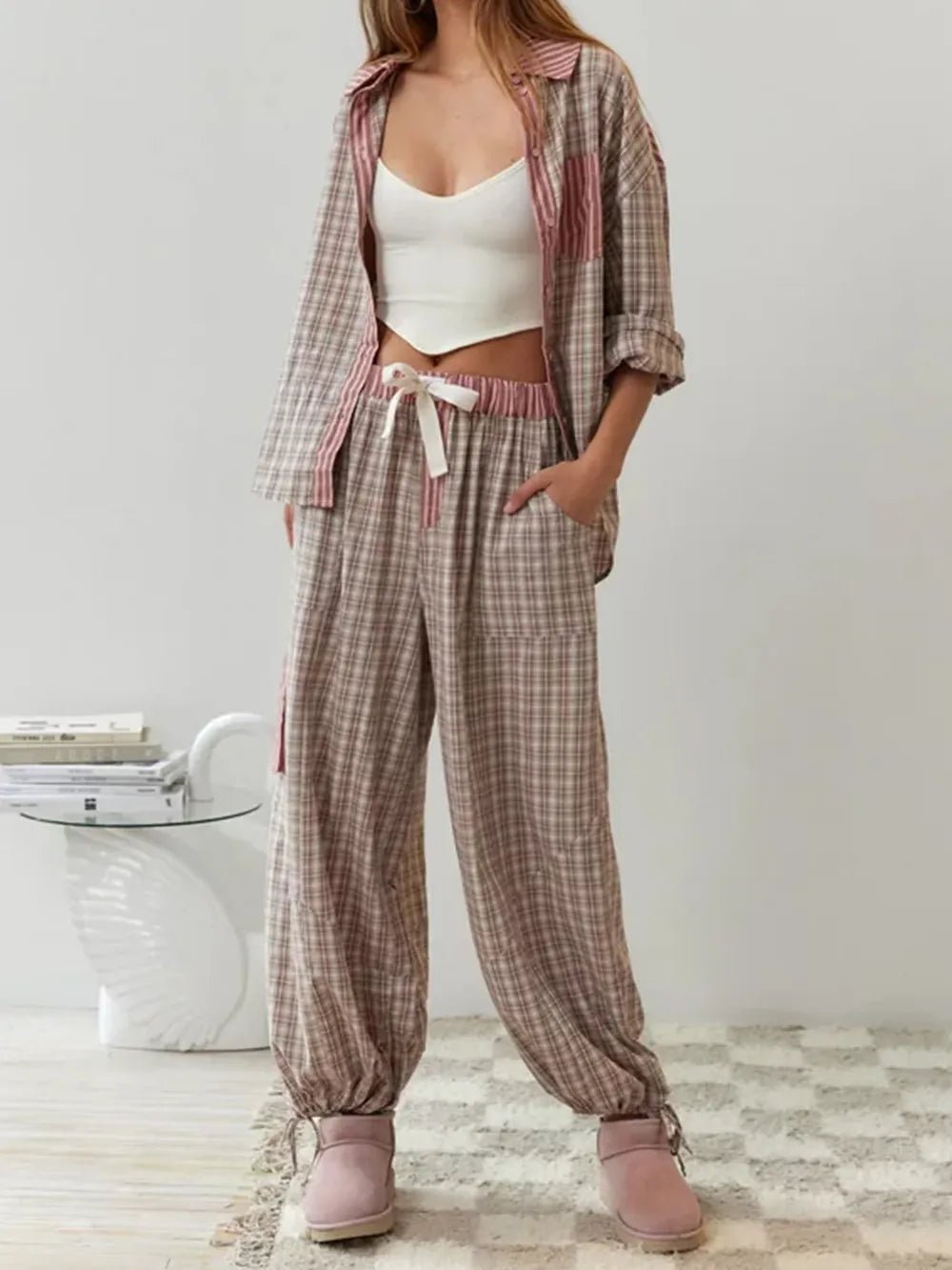 Image of Penny | Women's Long Sleeve Striped Pajama Set