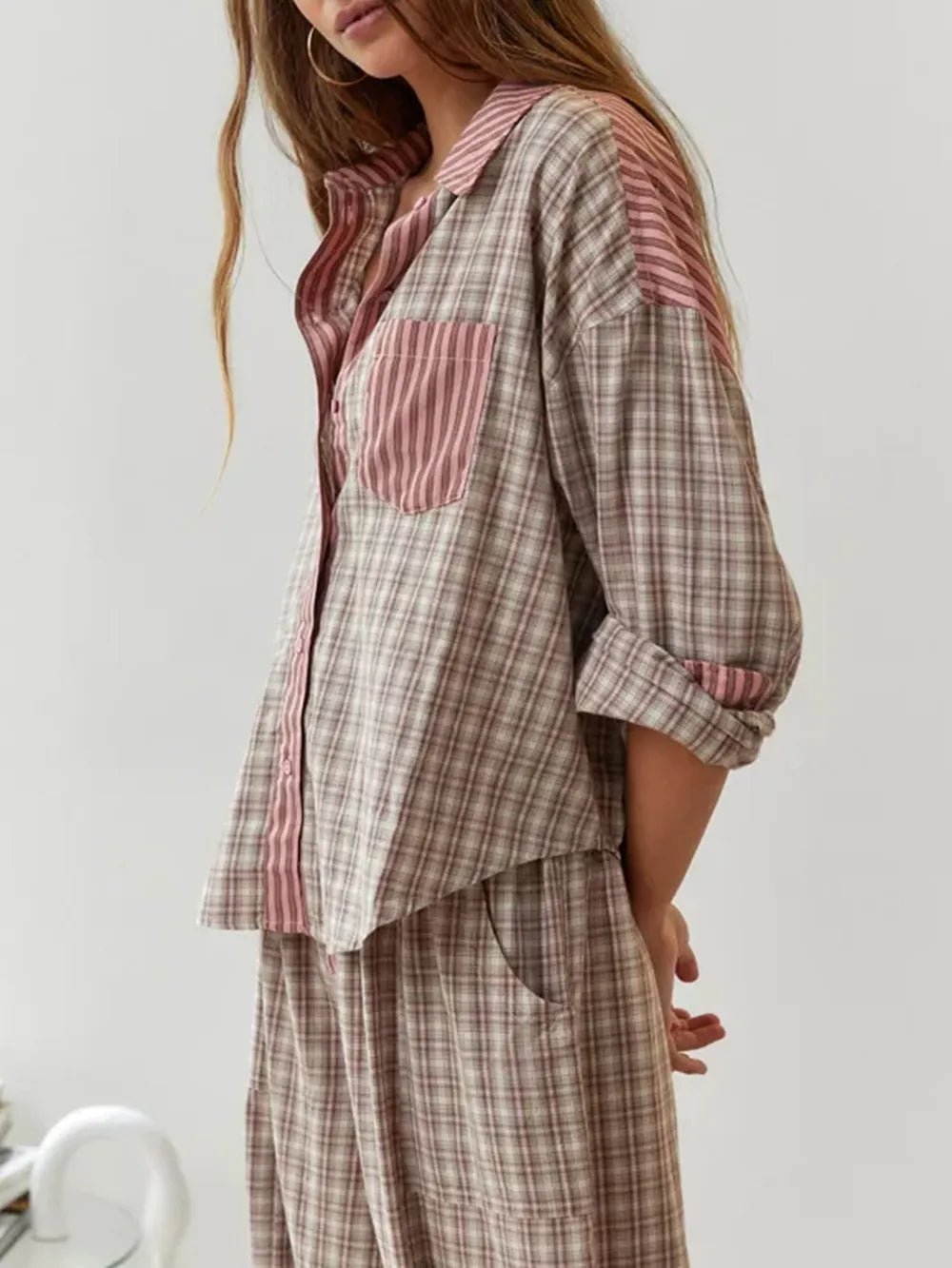 Image of Penny | Women's Long Sleeve Striped Pajama Set