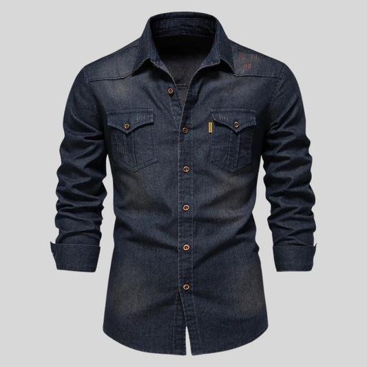 Image of Percy | Men's Long Sleeve Denim Shirt