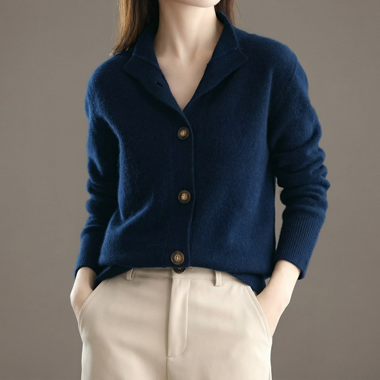 Image of Phoebe | Women's Button-Front Ribbed Knit Cardigan