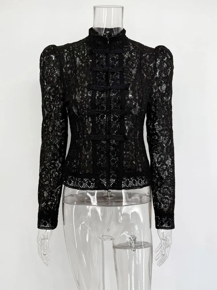Image of Phyllis | Women's Fitted Lace Blouse