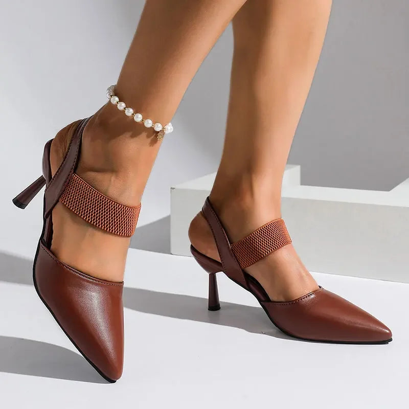 Image of Phyllis | Women's Pointed Toe Slingback Mid Heels