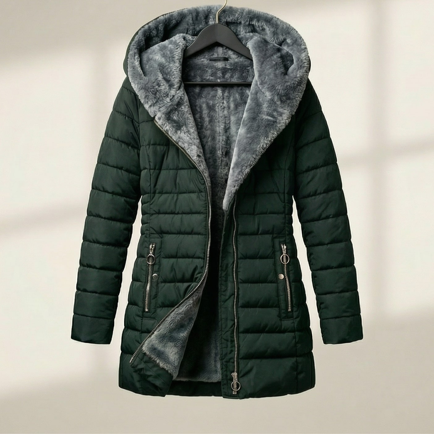 Image of Polly | Women's Hooded Mid-Length Puffer Coat