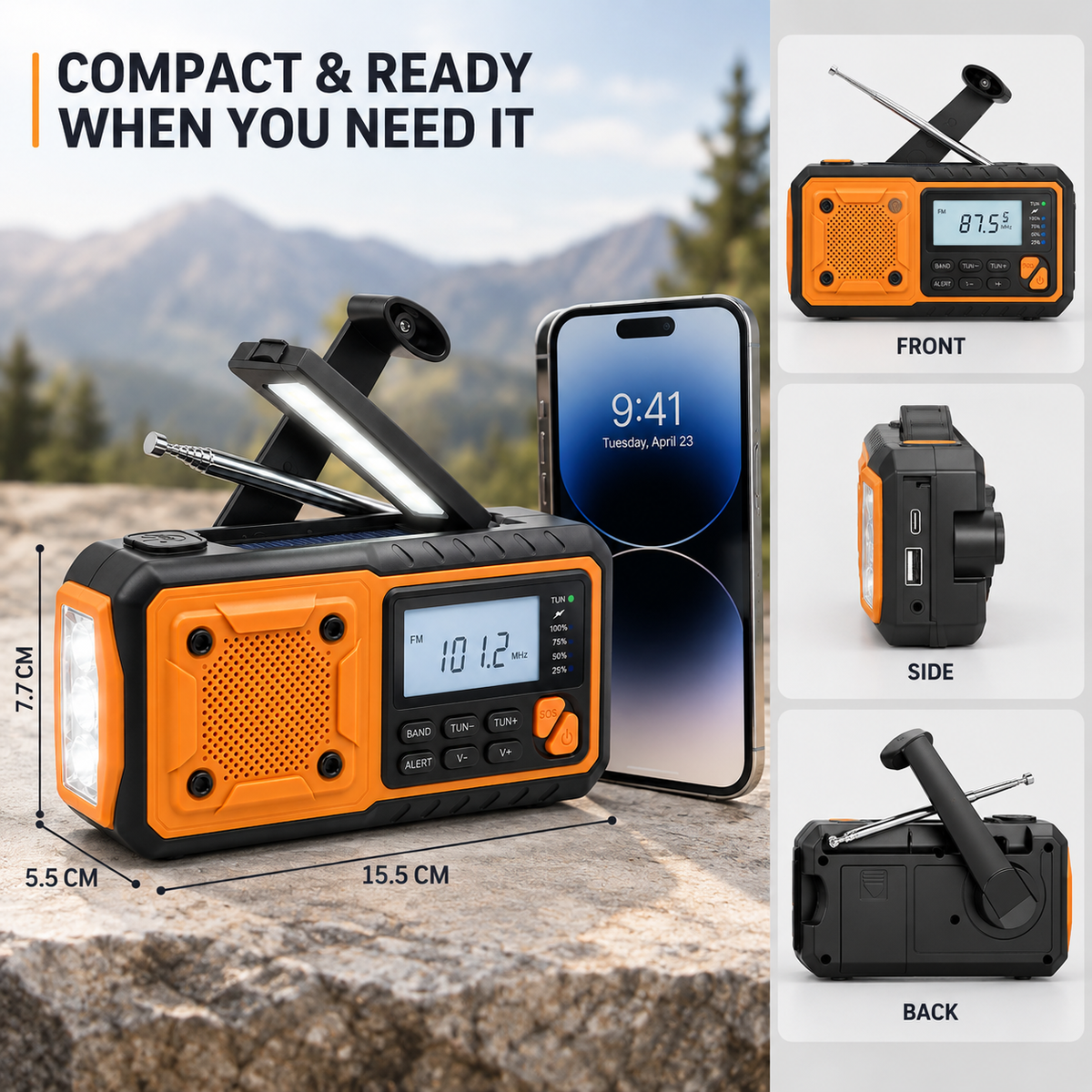 Portable Emergency Crank Radio
