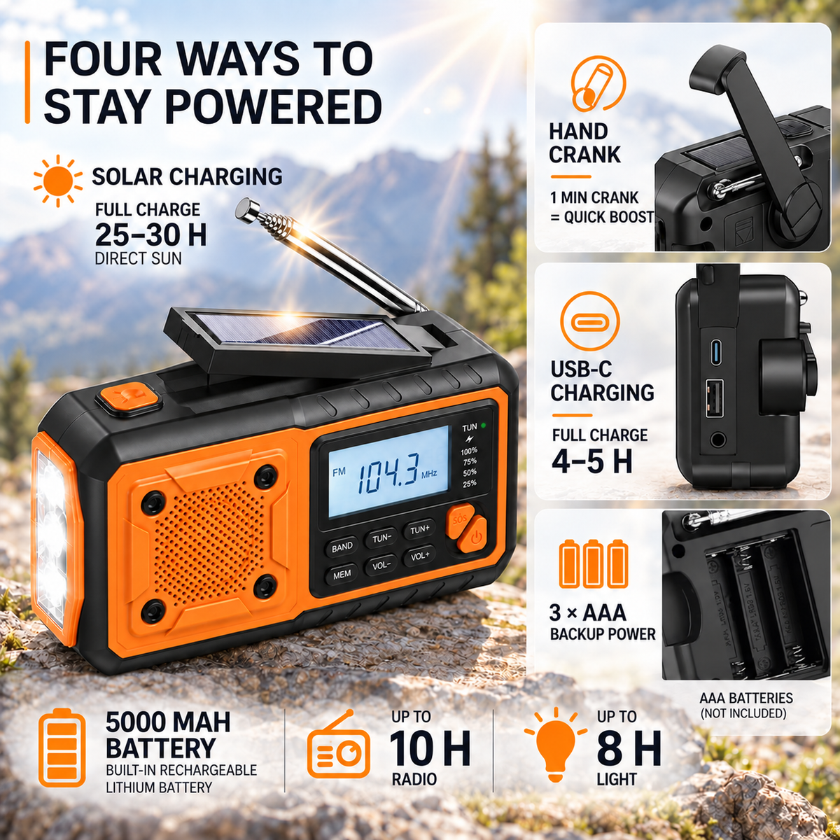Portable Emergency Crank Radio