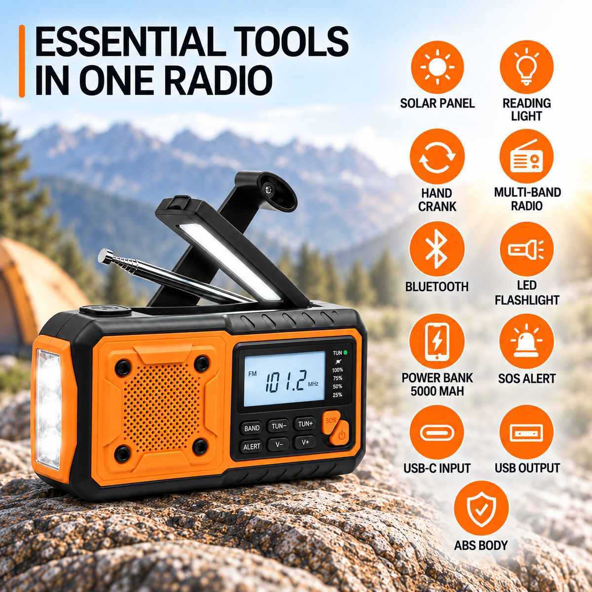 Portable Emergency Crank Radio