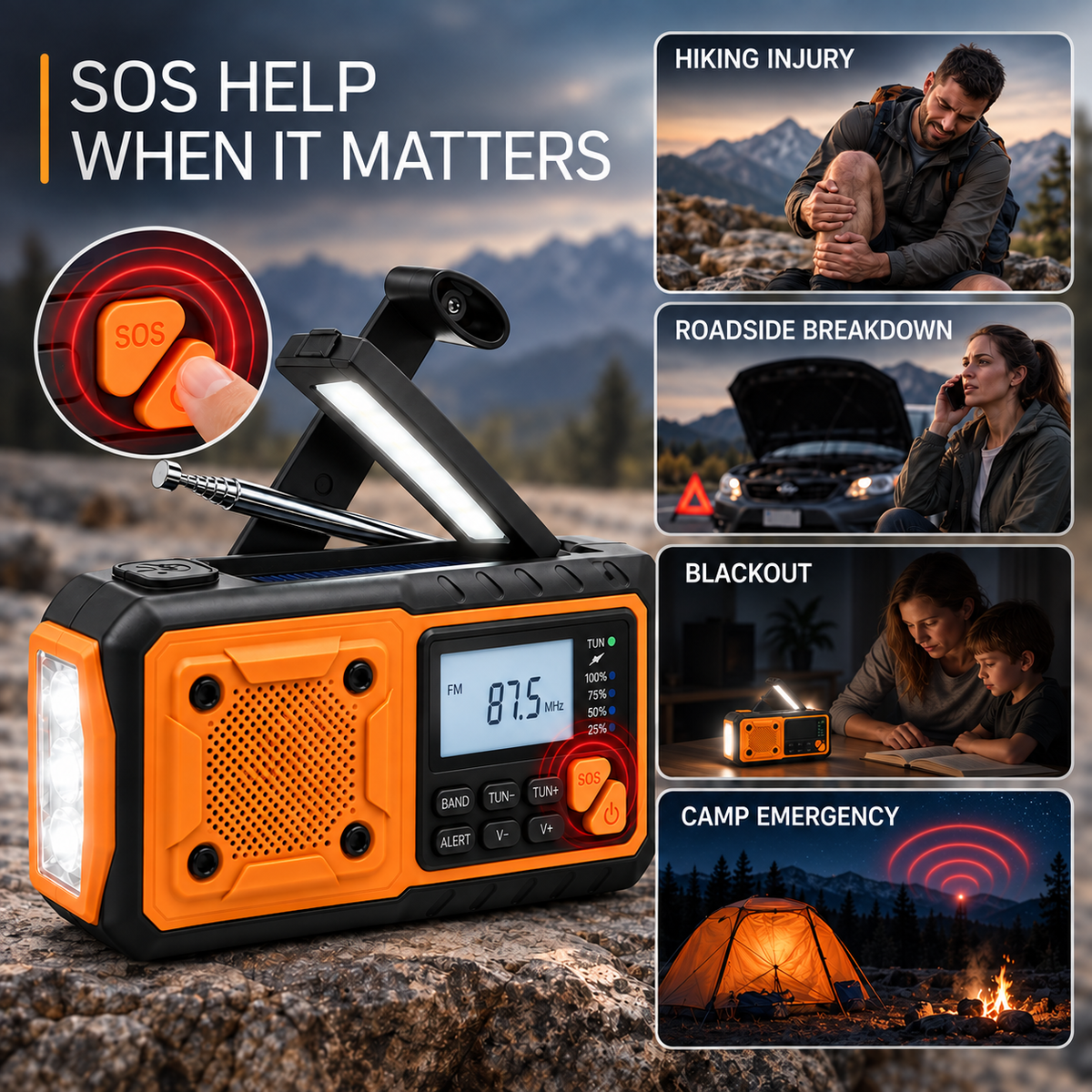 Portable Emergency Crank Radio