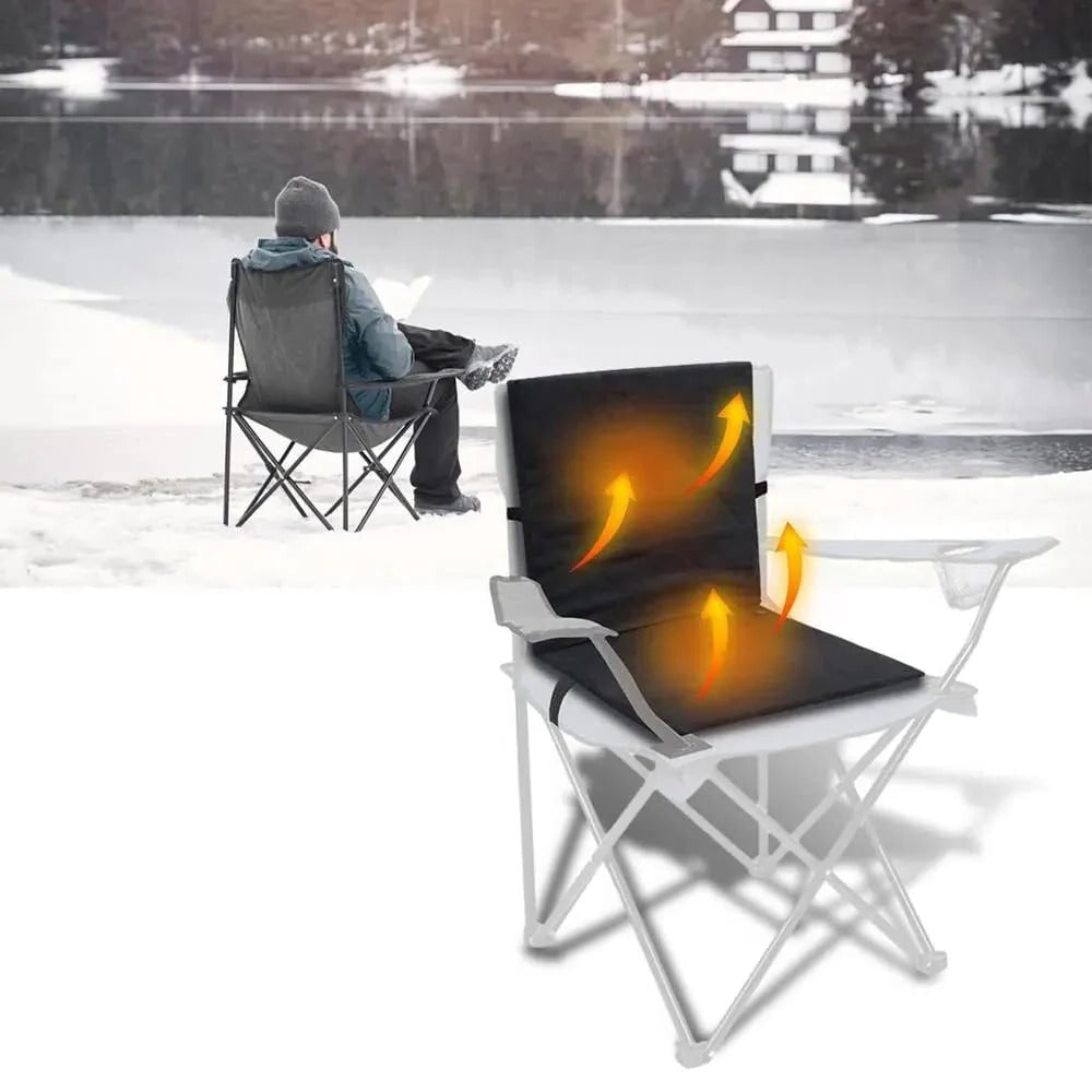 Portable USB-Powered Heated Seat Cushion with Backrest for Car and Camping Chairs