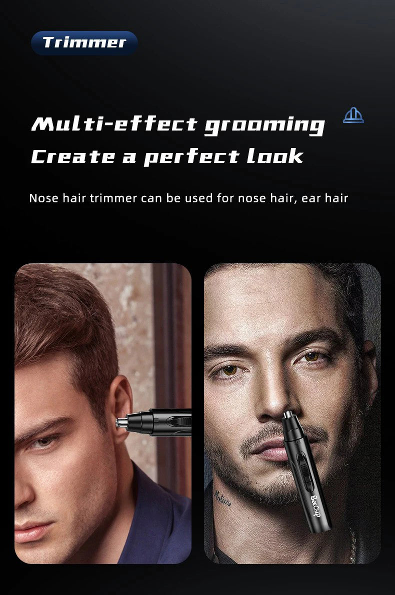PROFESSIONAL PAINLESS NOSE & EAR HAIR TRIMMER FOR MEN AND WOMEN - RECHARGEABLE