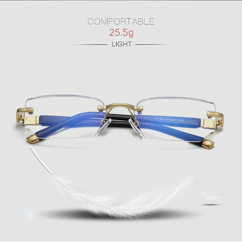 Progressive Reading Glasses with High Hardness and Anti-Blue Light Filter for Distance and Near Vision