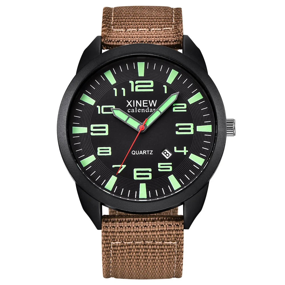 Quartz Watch with Luminous Dial & Calendar – Lumo