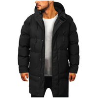 Men's Insulated Quilted Parka with Hood - Cozy Winter Outerwear